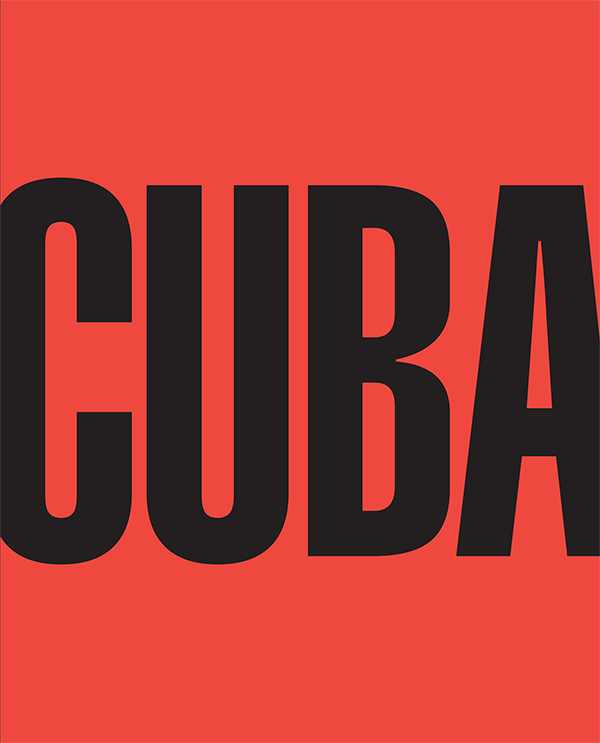 Cuba in schwarzen Buchstaben auf rot